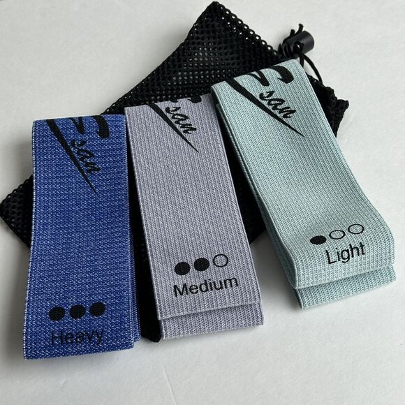 Soft Cotton Texture Fabric Resistance Bands – 3pcs Exercise Loop Bands NEW - Picture 2 of 5